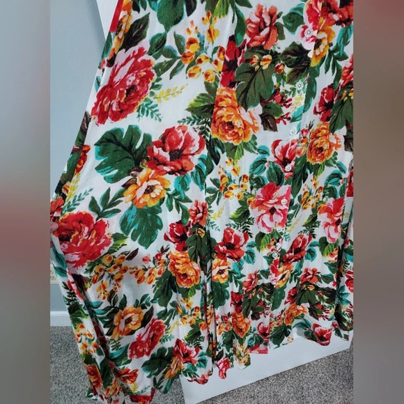 Denim 24/7 Multicolor Floral Sleeveless Button Up Maxi Dress in Size 1X - Picture 6 of 9
